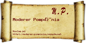 Moderer Pompónia névjegykártya